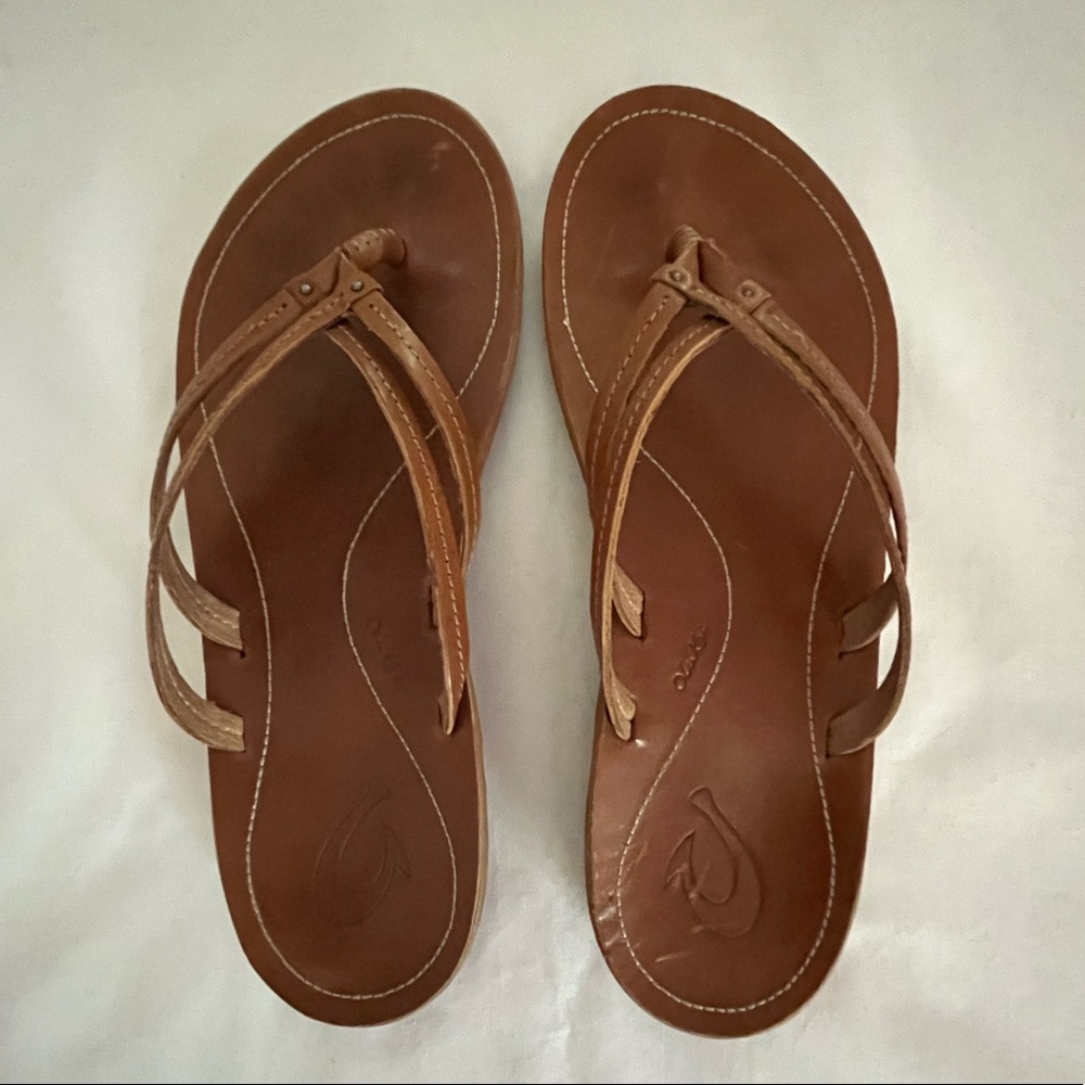 OluKai Womens Leather Sandals 9